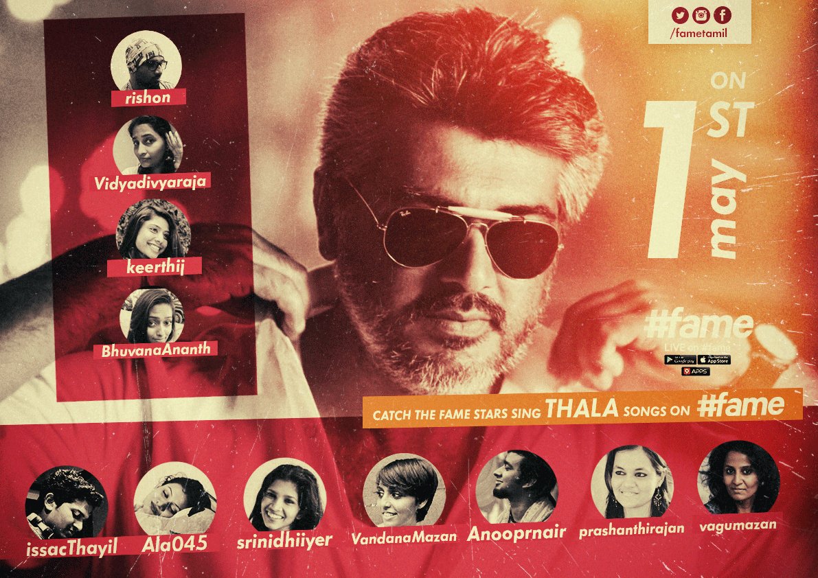 fameTamil's tweet photo. #Thala Special on #fameTamil! Comment your fav songs, we'll dedicate it to him on #May1 !
@SureshChandraa https://t.co/axeZDW2bPl