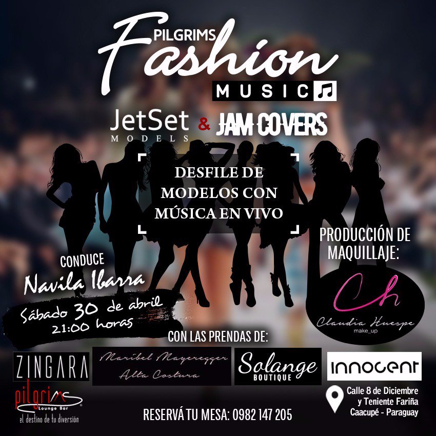 yosoyluisq's tweet photo. #PilgrimsFashionMusic #JetSetModels #JamCovers conducción Navila Ibarra. #caacupe. Previa día del trabajador https://t.co/15jtcgyZqM