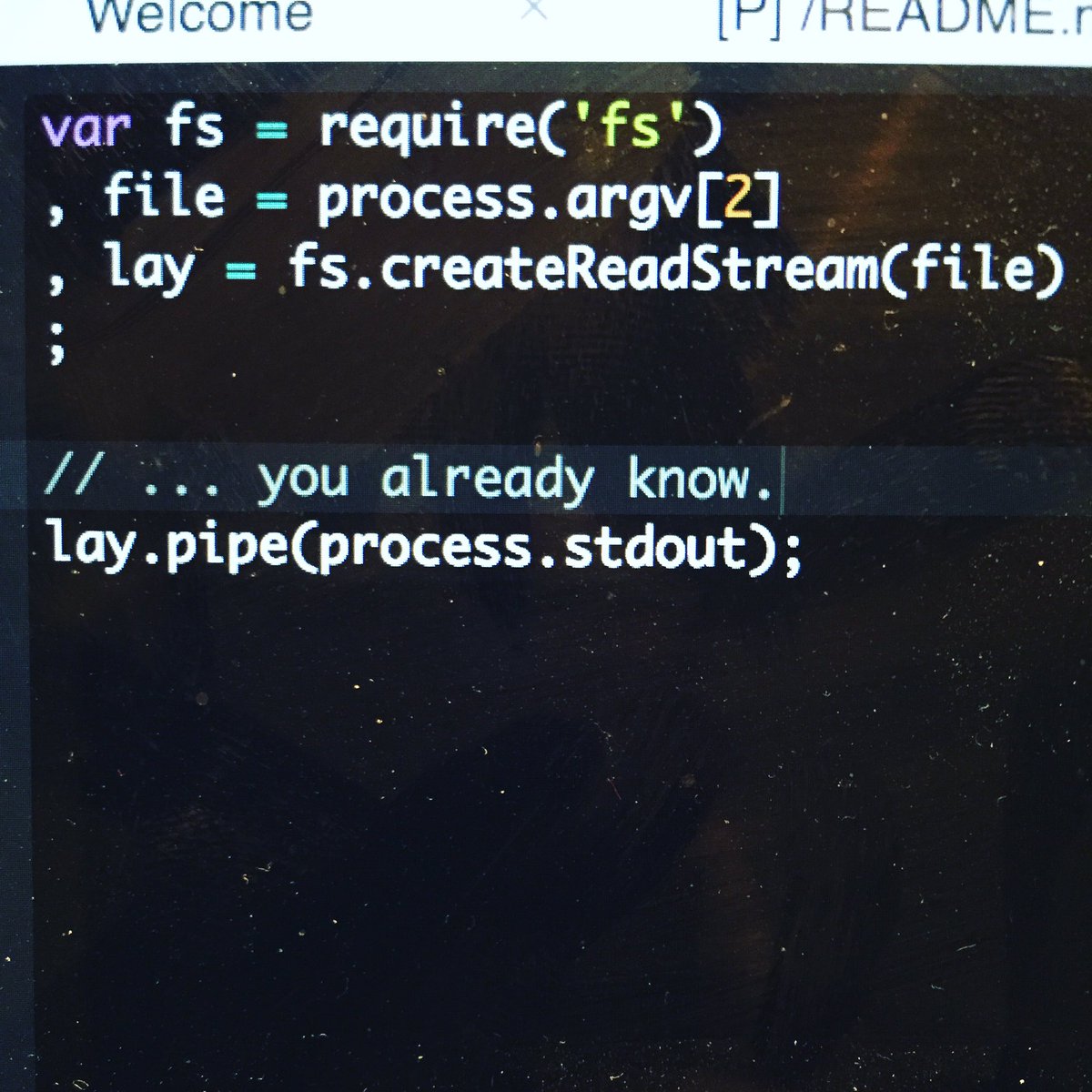 Upinthisjoynt's tweet image. Getting my stream on with #nodejs. #JavaScript #sofwareengineer #youalreadyknow @joshrhoades @design48 lol
