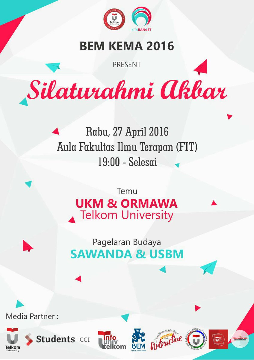 Pengen lebih dekat dengan Ormawa di Telkom University ?yuk pada datang ke silahturahmi akbar 2016