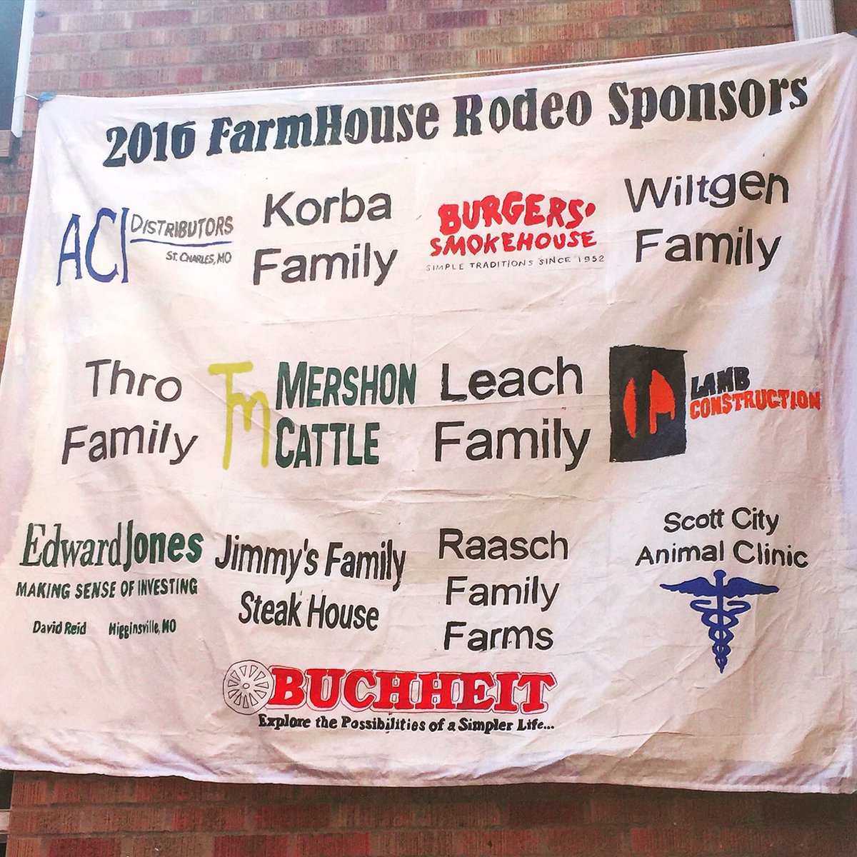 MizzouFarmHouse's tweet photo. We want to give a shoutout to our sponsors. Thanks for your donations to our philanthropy! #promiseofservice https://t.co/MRacx7ddvJ