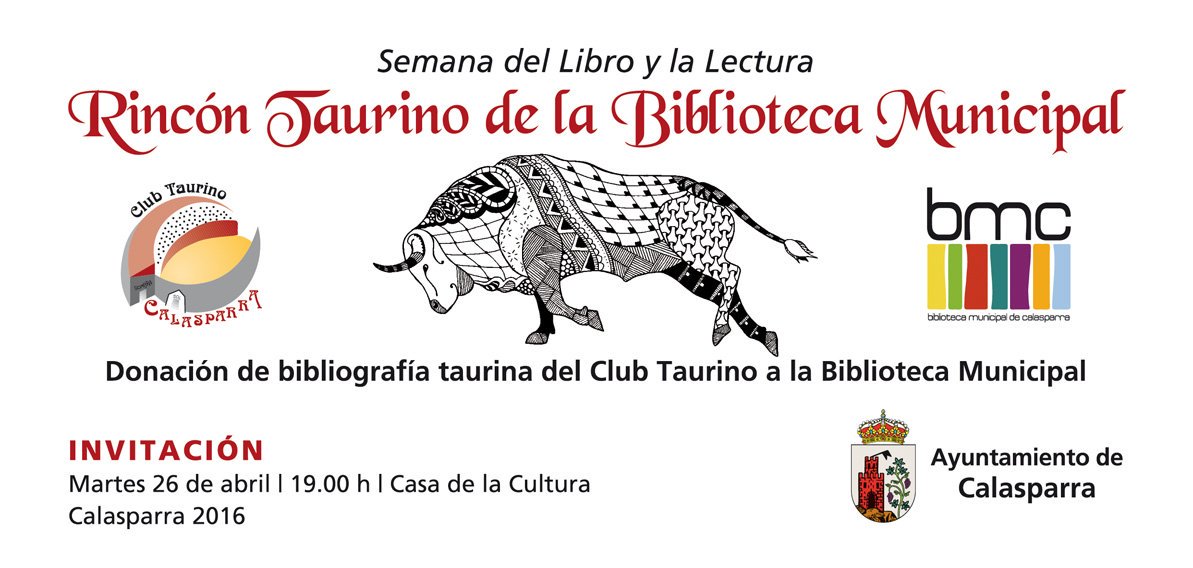#LosTorosSonCultura Hoy ponemos a disposición del pueblo de #Calasparra nuestro patrimonio bibliográfico.