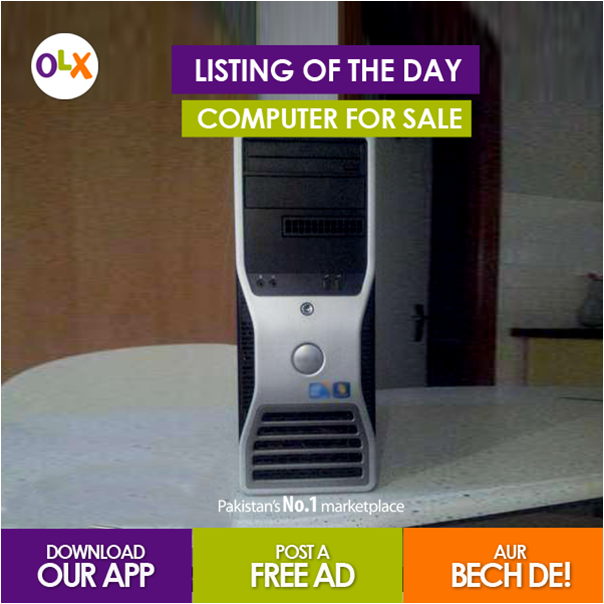 OLX_Pakistan's tweet image. Want to buy used Computer? Click here to see the listing:  bit.ly/1VFCWpo

#OLX  #UsedComputer