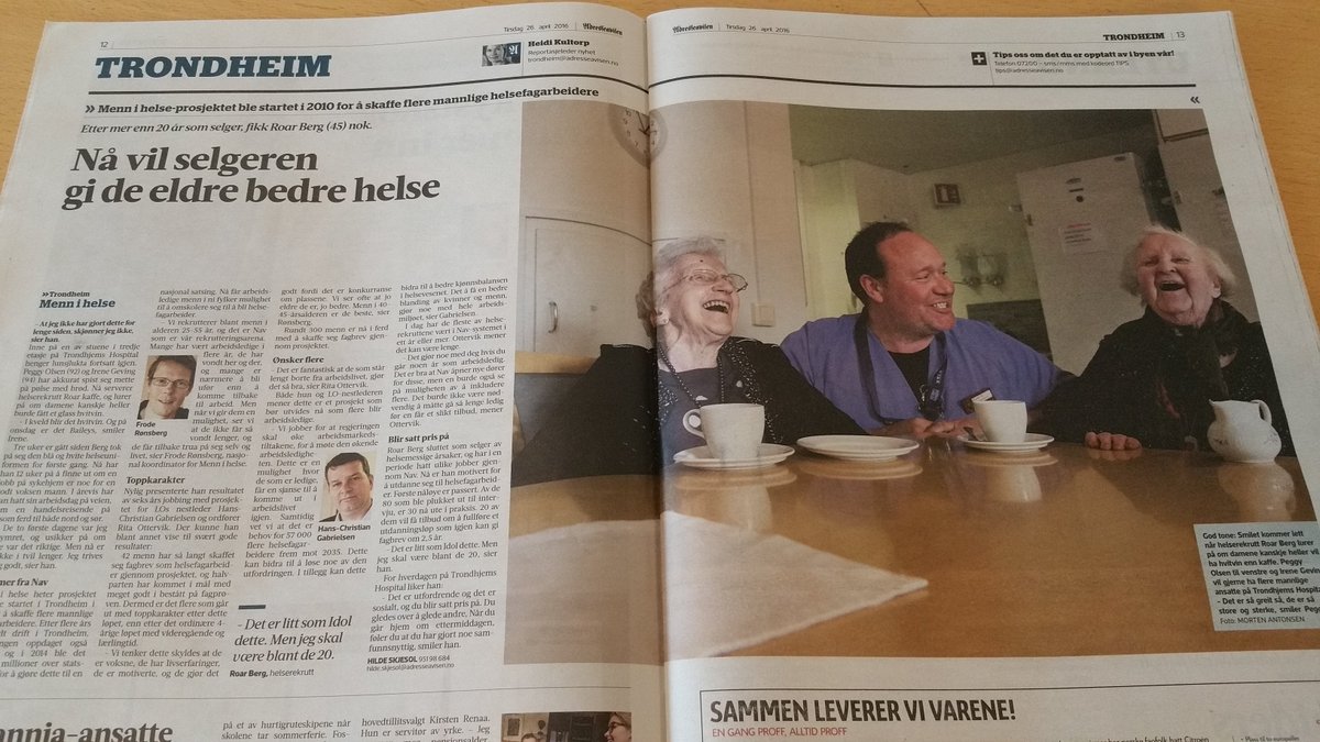 Menn i helse tas imot med åpne armer!