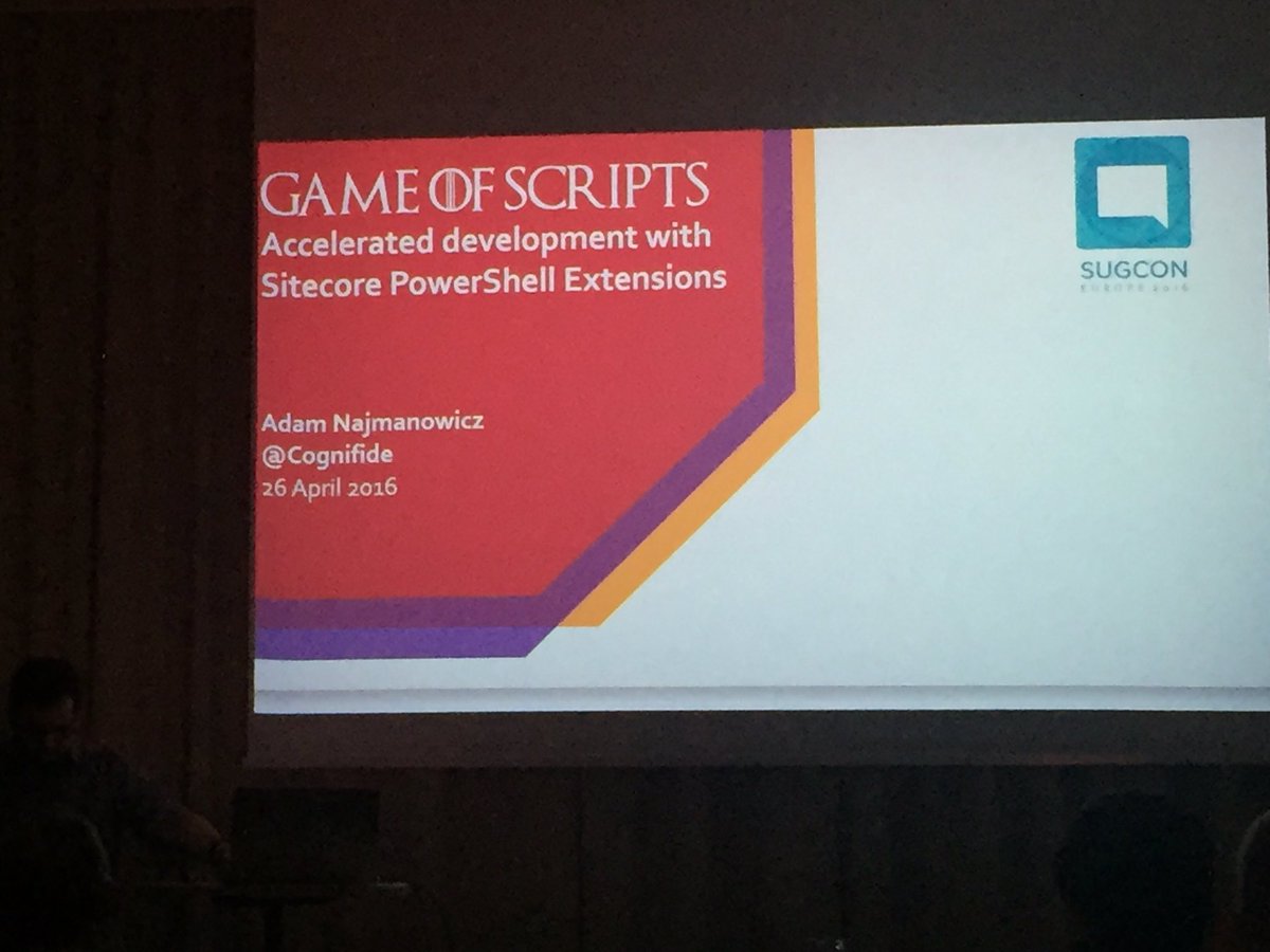 Reijnemans's tweet photo. Let's tune up development with powershell extensions and @adamnaj #sugcon https://t.co/UfAS9ZUmk9