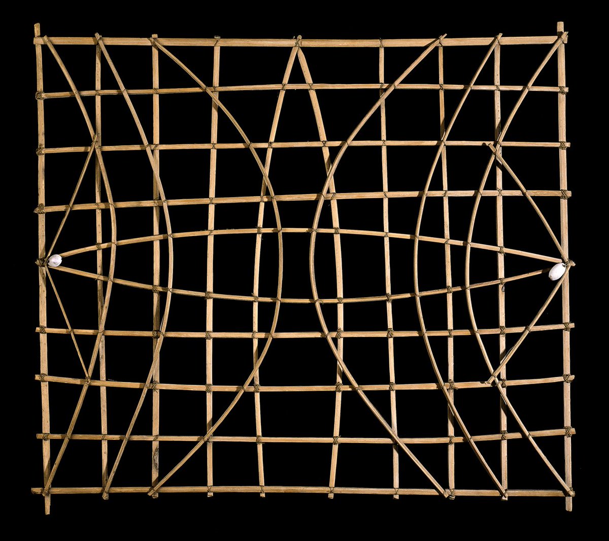 britishmuseum's tweet image. Today&apos;s #MysteryObject is a navigation chart (mattang) used in the Marshall Islands ow.ly/10ArWX