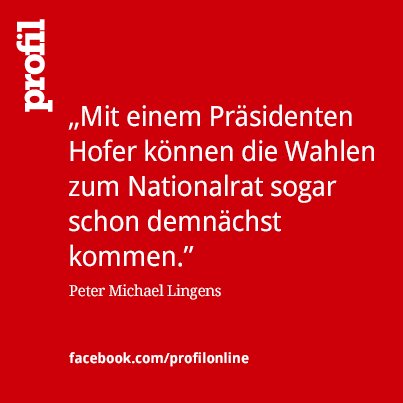 profilonline's tweet photo. Norbert Hofer ist kaum mehr zu schlagen: @michaellingens kommentiert die Wahl https://t.co/X0zA1zYpdE https://t.co/wJSYqSRp8q