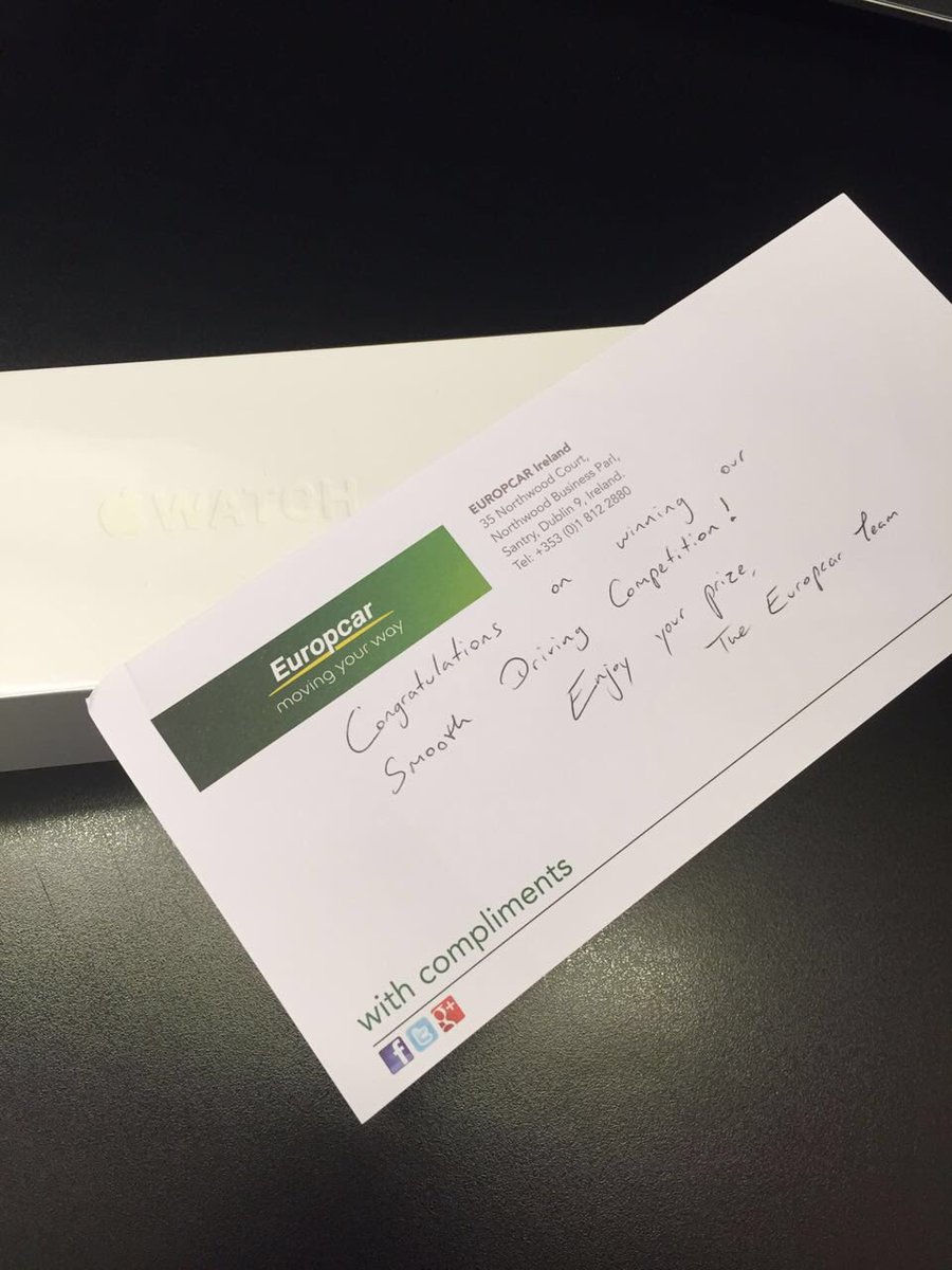 benaclarke's tweet image. @Europcar_Ire thanks for my new Apple Watch #smoothdriver #competition #winner #grateful
