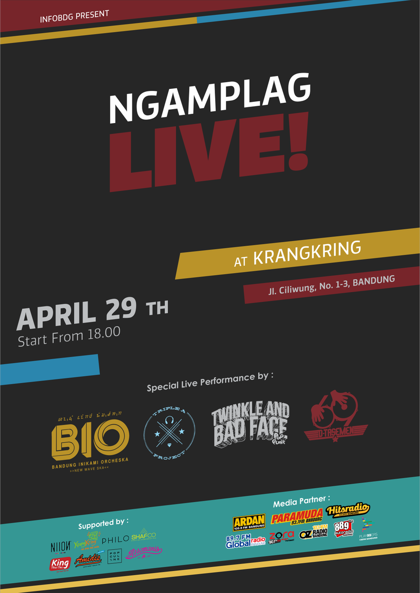 HeartenlyID's tweet photo. Live Ngamplag #RoadToNgamplagFest by InfoBDG: 29 April 2016 Krangkring, Jl. Ciliwung, No 1-3 https://t.co/M5wfy8XLAm https://t.co/SkLV5MdRXv