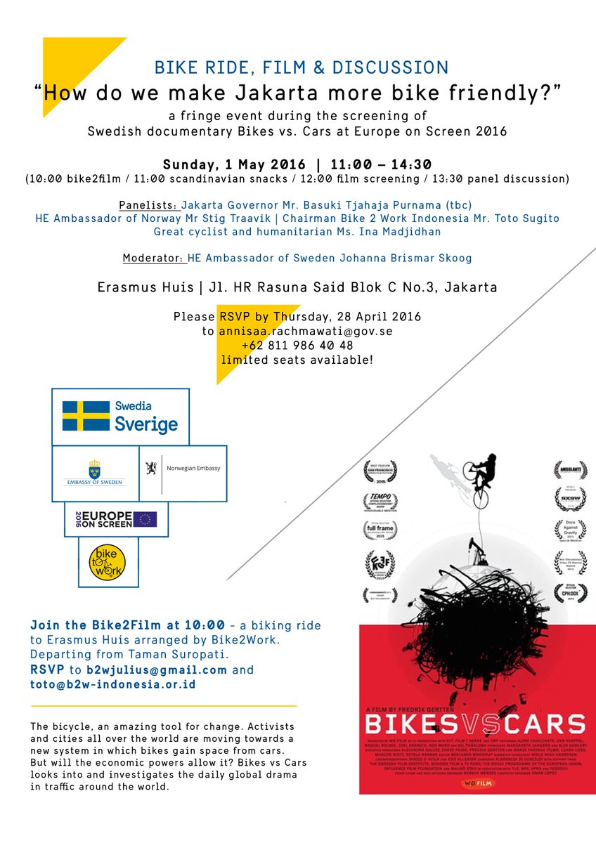 Great day of events this Sunday in #Jakarta 4 our Indonesian premier w/ <a href="/EuropeonScreen/">Europe on Screen</a> @SwedenJakarta @b2windonesia