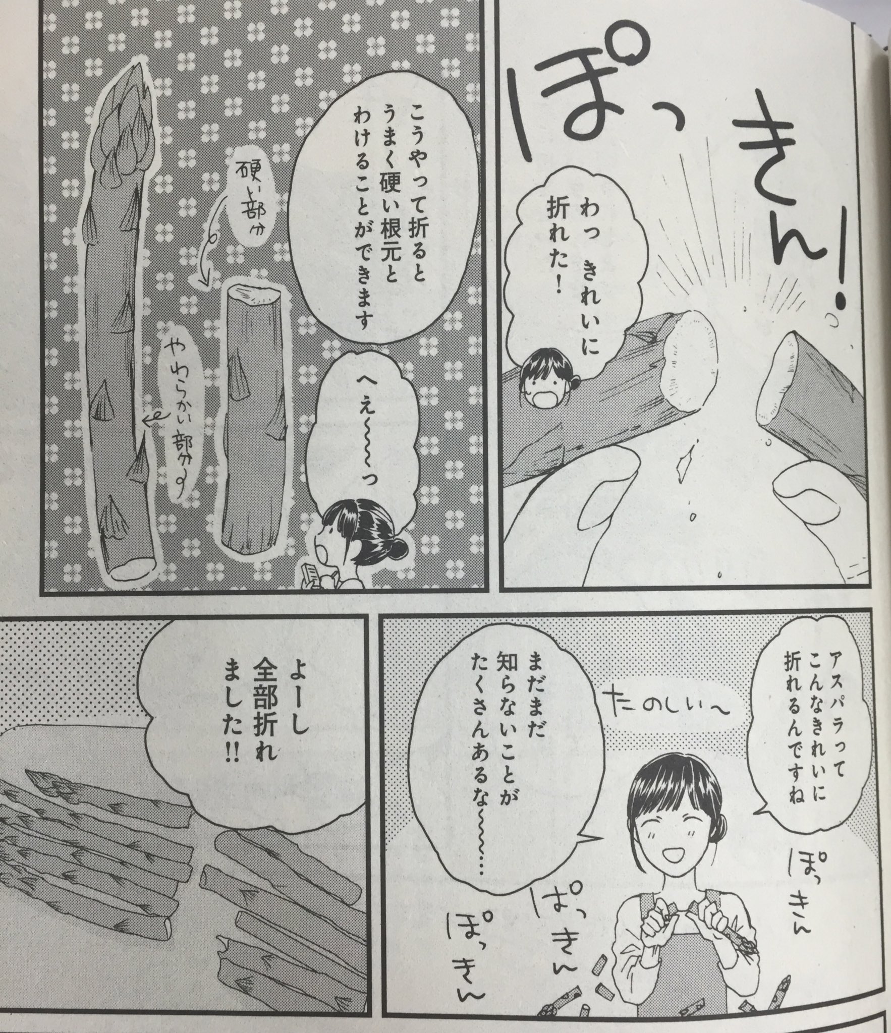 エレガンスイブ フォアミセス Ar Twitter 話題の精進グルメまんが サチのお寺ごはん 今回の食材はアスパラ 硬いところと柔らかいところ 簡単に折りわけられる方法 ぜひお試しを アスパラを使った 春のレシピは本編で