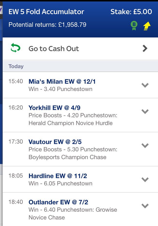 CSTipsters's tweet photo. Managed to rustle up a longshot for today. E/W 5 Fold #PunchestownFestival https://t.co/FUV9u99qRJ