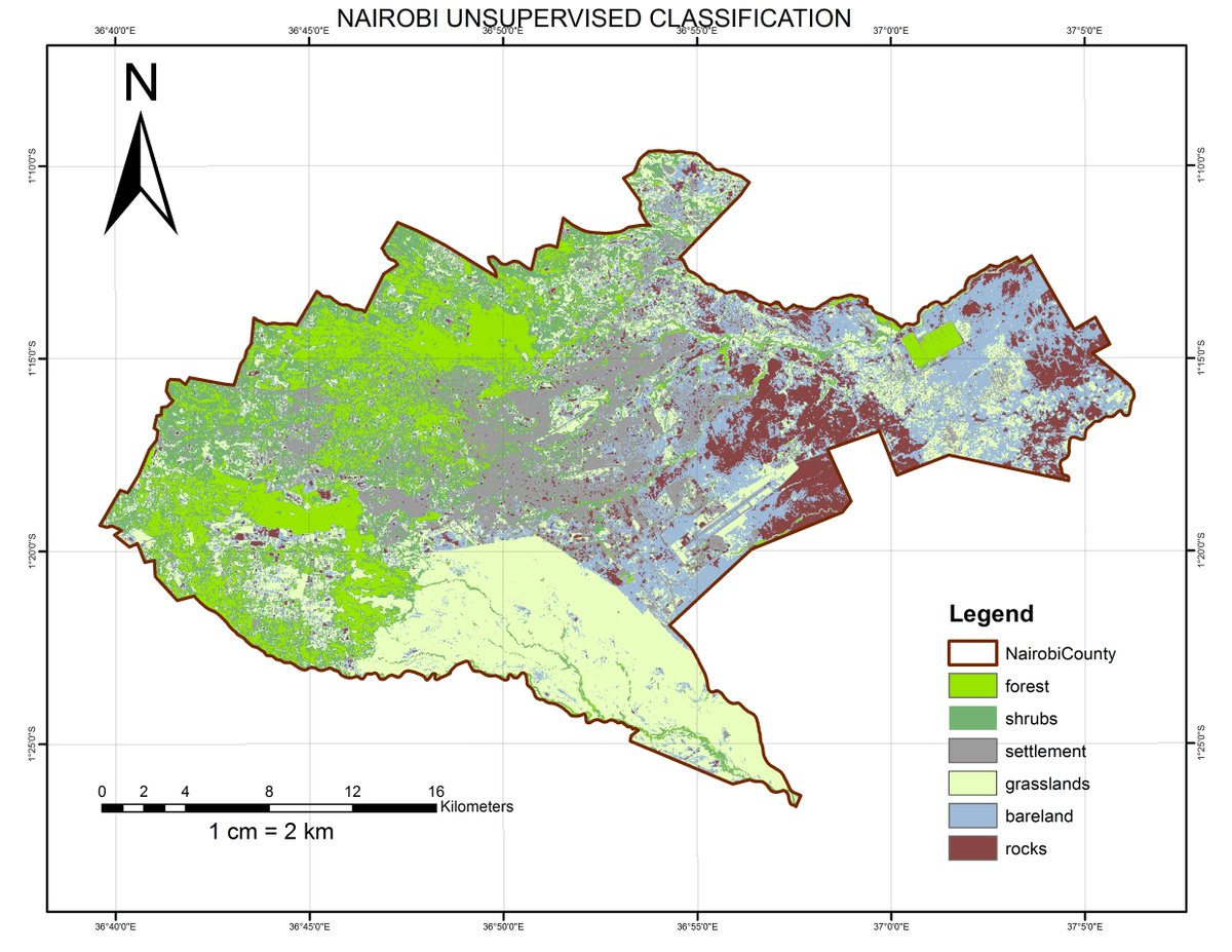 hannipher's tweet image. #learning_GIS #KU_AprilGIS #UnsupervisedClassification.