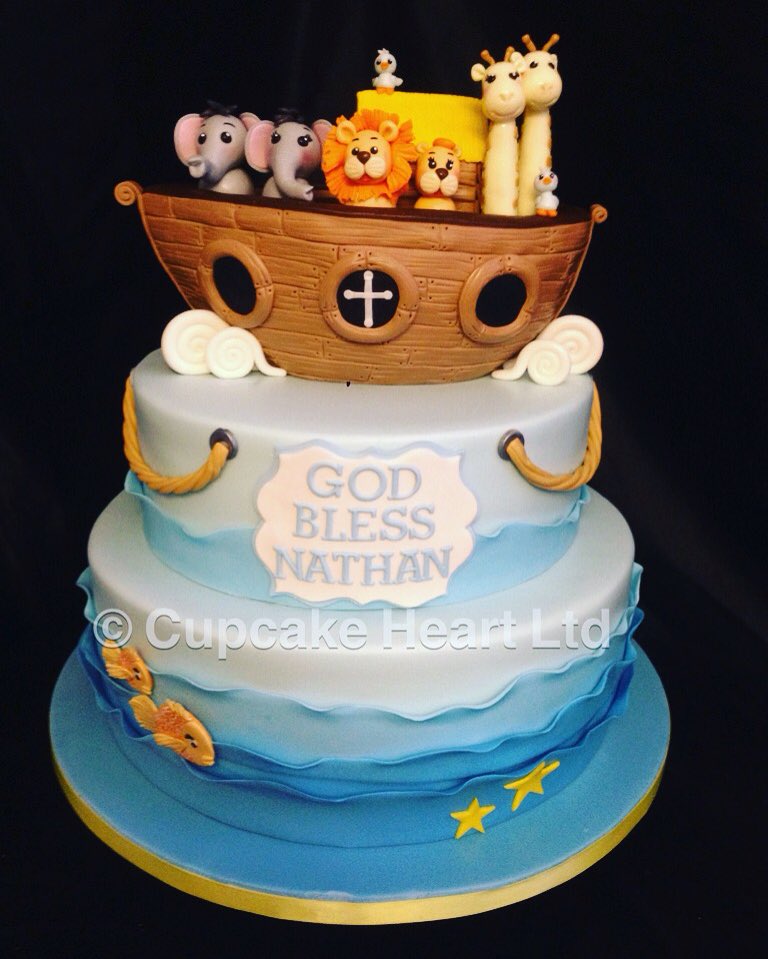 CupcakeHeart_'s tweet photo. Noah's Ark Christening Cake #noahsark #christeningcake #cupcakeheart https://t.co/U3W0othxyS