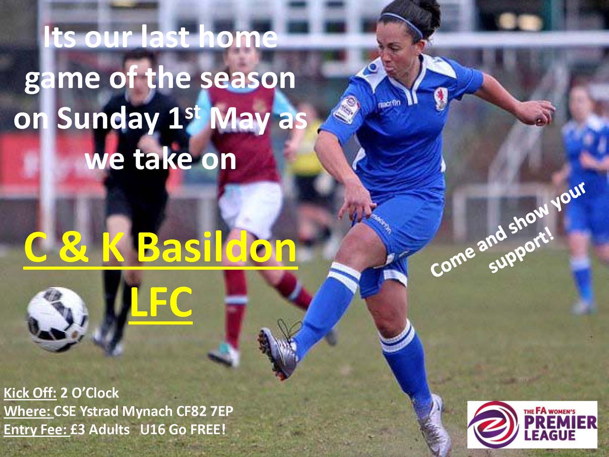 Its our final home game of the season this Sunday! Get down to Ystrad Mynach to support the girls! #BlueArmy!
