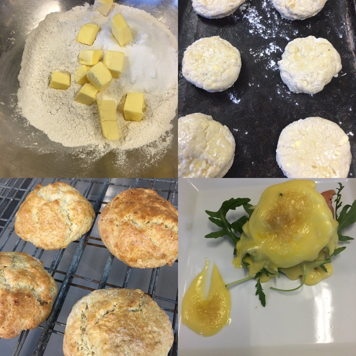 cook_class's tweet photo. From scone to Eggs Royal, a tasty start to Tuesday training #cookingwithattitude https://t.co/98Yn6ac78A