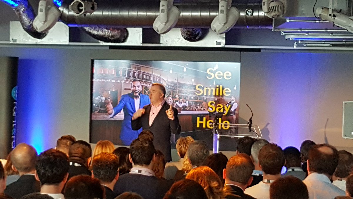 RantandRaveUK's tweet photo. @MichaelHeppell telling a packed audience about @fredsirieix1 golden rules: SEE, SMILE &amp; SAY HELLO! #yearofemotion https://t.co/5jEZM6X6nj