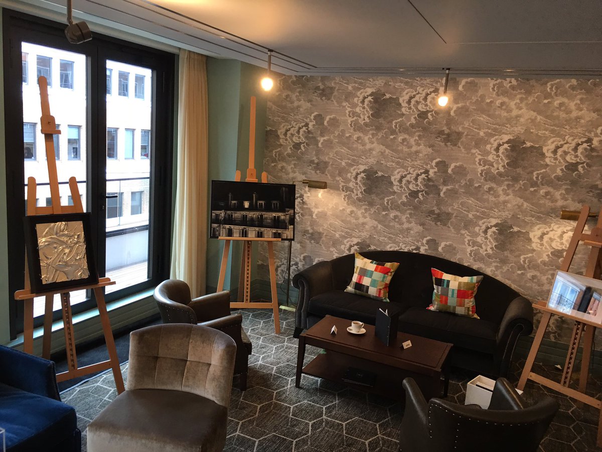 All set up for the private viewing of #art4eve today - bid at eveappeal.org.uk/art