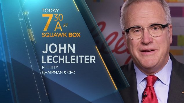 SquawkCNBC's tweet photo. '@LillyPad CEO John Lechleiter joins us @ 730a ET https://t.co/xaaSAxZZ0l