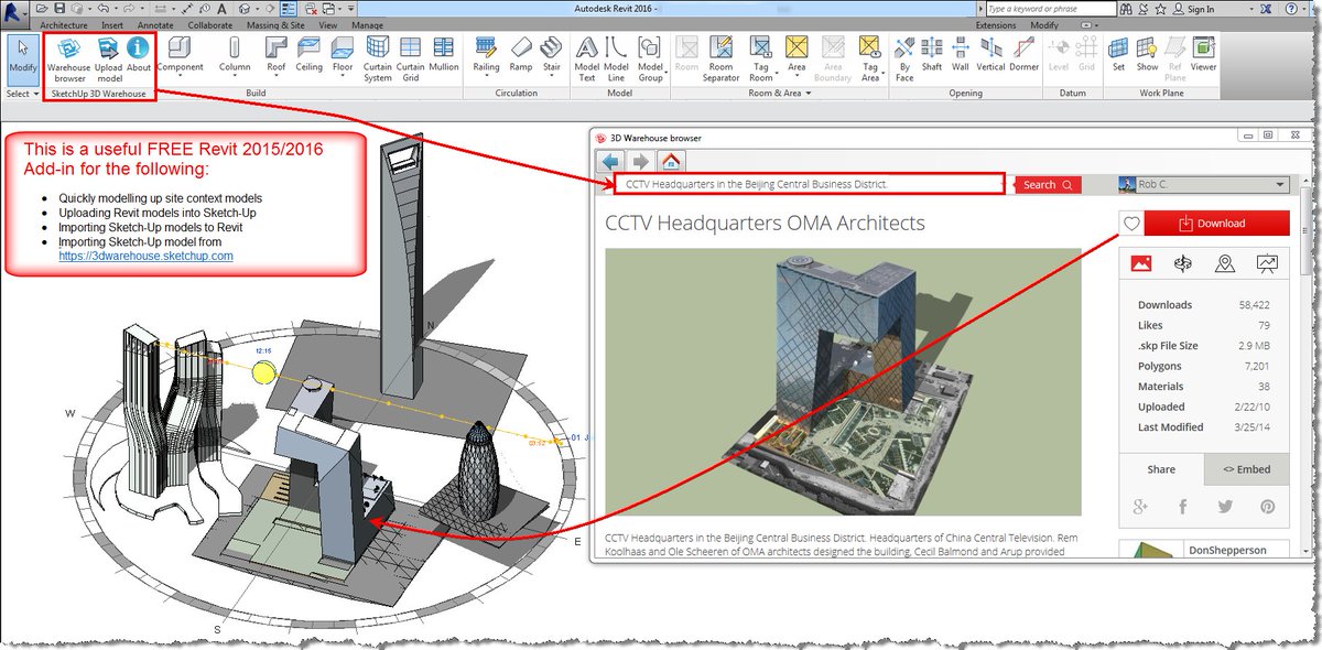 Free #SketchUp 3DWareH AddinFor #Revit goo.gl/1vVvo1 <a href="/revitusersirl/">Revit Users Ireland</a> <a href="/CITABIMGroup/">CITA BIM Group</a> <a href="/paulfaubin/">Paul F. Aubin</a> <a href="/TheRevitKid/">Jeffrey A. Pinheiro, AIA</a>