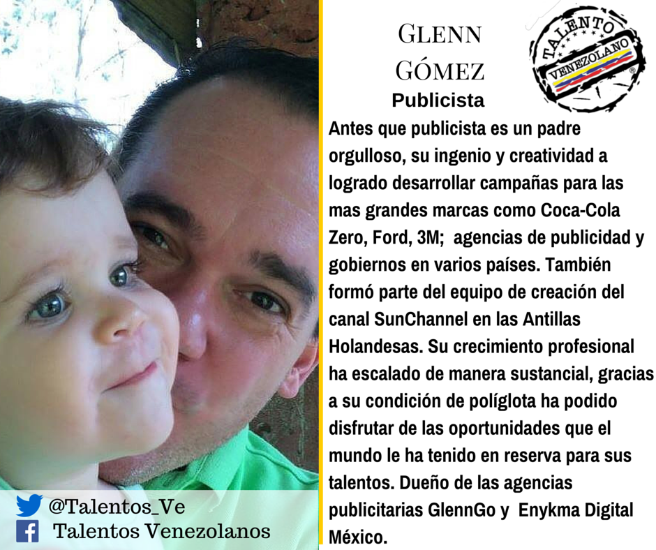 Talentos_Ve's tweet photo. Venezolano desarrolla campaña para la Ford y Coca Cola entre otras campañas éxitosas @glenn_gomez #FelizJueves https://t.co/PrfFlcvulp