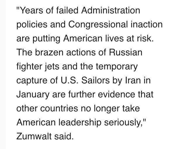 jacqfeldscher's tweet photo. .@VoteZumwalt statement on Russian buzz of USS Donald Cook. https://t.co/GNSvSy29EL