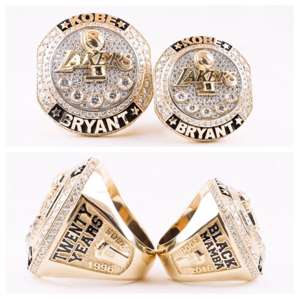 WORLDSTAR's tweet photo. Kobe and his wife received special retirement rings from Jeanie Buss at last nights game. https://t.co/5Wx9KmfiAY
