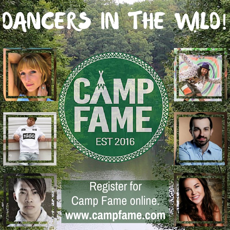 Camp_Fame's tweet photo. Calling all campers!Join us Aug. 29 - Sept. 2, 2016 for Camp Fame!
Camp Fame: dancers in the wild! #CampFame2016 https://t.co/4tdv3bSWI8