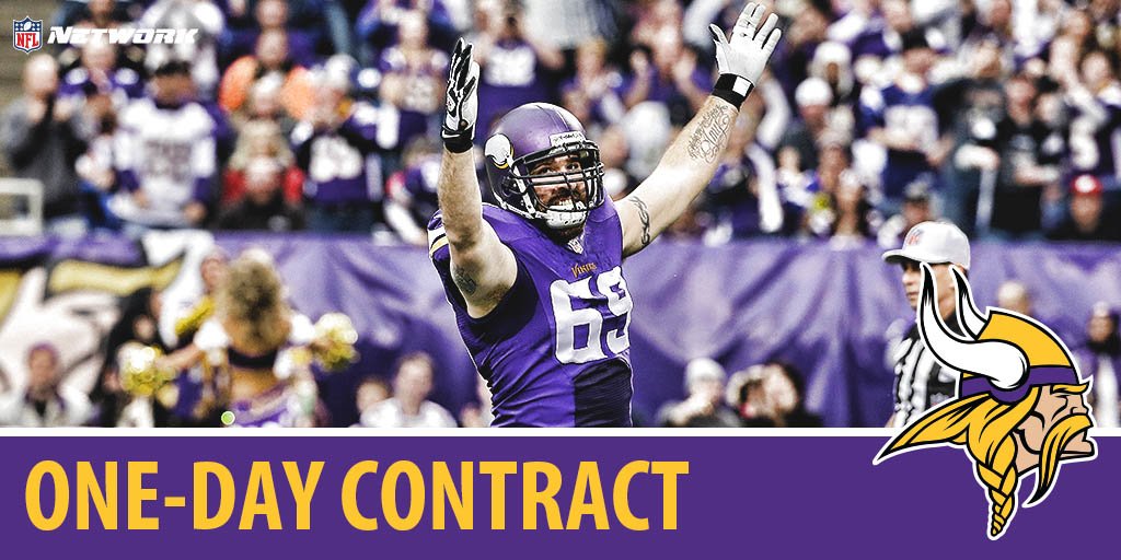 nflnetwork's tweet photo. A one-day contract for @JaredAllen69.

It's official. He will retire as a Viking. https://t.co/SIcKnA6Xar