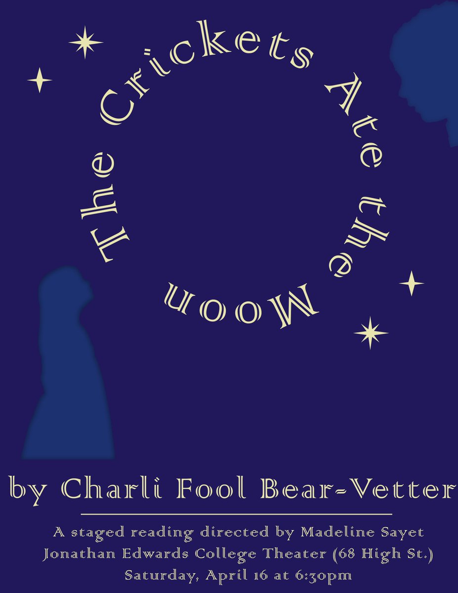 MKNAGLE's tweet image. This Saturday, #YIPAP brings @charlifoolbear's brilliant #newplay CRICKETS ATE THE MOON to Yale #InsteadOfRedface
