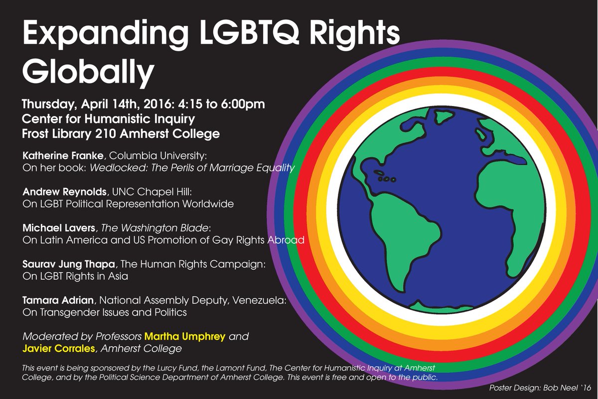 CDMLGBTQplus's tweet image. TONIGHT: Amherst College will be hosting a conference on Expanding LGBTQ Rights Globally at 4:15pm! #mapoli