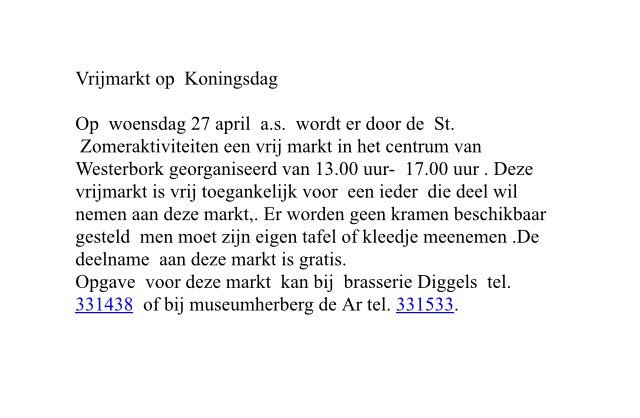 VRIJMARKT KONINGSDAG
#westerbork