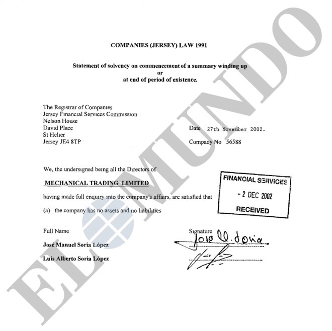 #Exclusiva Soria tuvo hasta 2002 una sociedad en el paraíso fiscal de Jersey. bit.ly/1S9ddiF