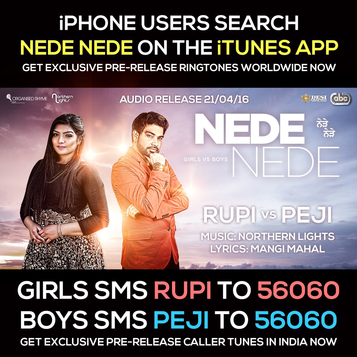 abcdigitalcom's tweet photo. Get Exclusive Pre-Release Ringtones and Caller Tunes of #NedeNede by @PejiShahkoti @rupinderhandarh @NORTHERNLI6HTS https://t.co/faVZwQRFht