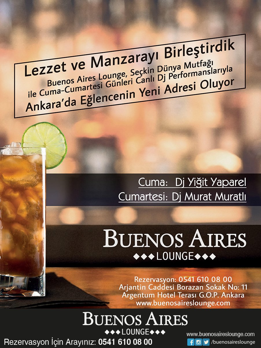 Buenosaires dikkat çekmeye devam ediyor. Nisan ayında Bomdergide paylaşılan reklamımız #buenosaireslounge  #bomdergi