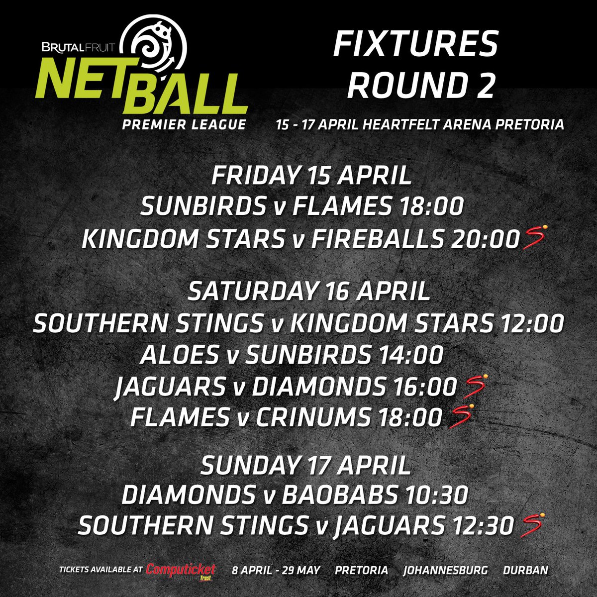 Get ready for some more BRUTAL #netball! It's Round 2 of the #BFNPL LIVE on <a href="/SuperSportTV/">SuperSport 🏆</a> Channel 210 #SSNetball