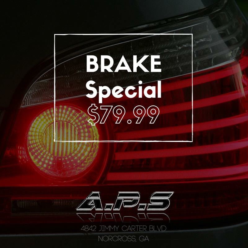 April Brake Special: Get premium brake pads + labor for $79.99!! #carcare #brakes #Atlanta