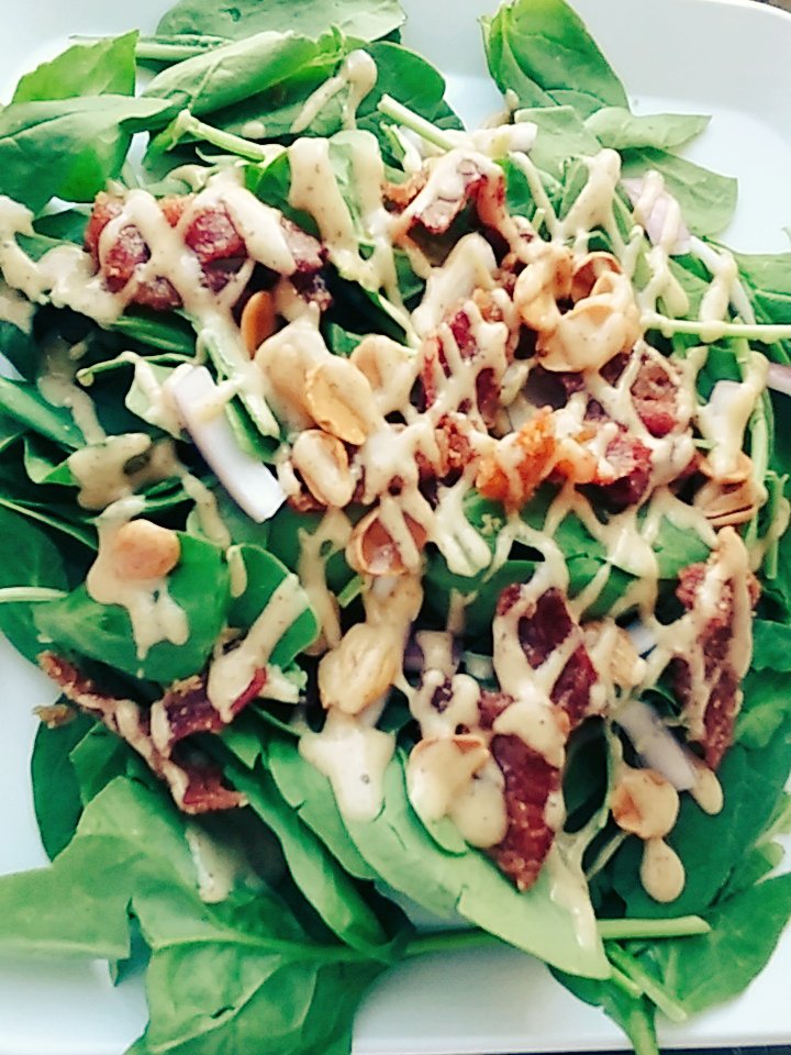 taherlunch's tweet photo. #warm #bacon #spinach #salad #marconas #honeydijon #healthyliving 🍲 https://t.co/XOVo80OqMr