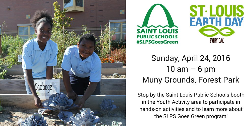 SLPS_INFO's tweet photo. Mark your calendars! #SLPS will be at the @stlouisearthday festival on April 24. #WeChooseSLPS https://t.co/tqCLX2hwFJ
