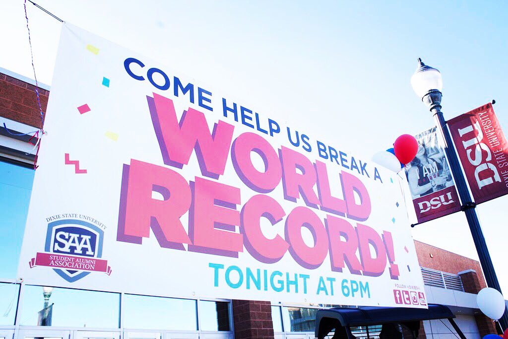 DStateAlumni's tweet photo. World record at 6pm today - most people down a slip-n-slide in 1 hour at the Hansen stadium. https://t.co/itdeNl6JwS https://t.co/ypme6mu0jw