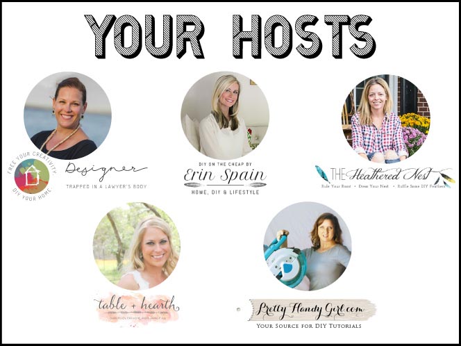 heatherednest's tweet photo. @PrettyHandyGirl @DIYOntheCheap @DesignerTrapped @tableandhearth  &amp; me. Join us at #DIYLikeABoss #DIY #crafts #decor https://t.co/IHUpYEga4Y