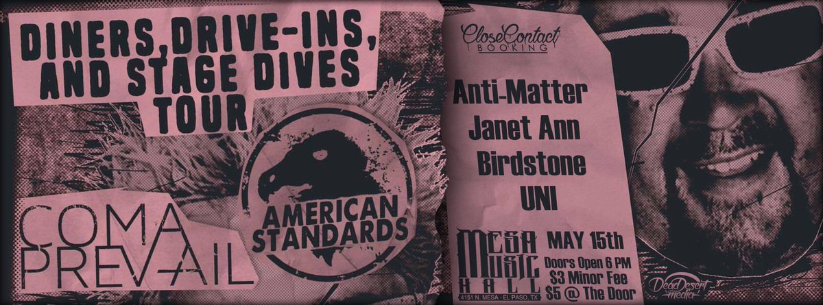 American standards and @ComaPrevail  coming down may 15th at the Mesa music hall!! #closecontactbooking #elpaso