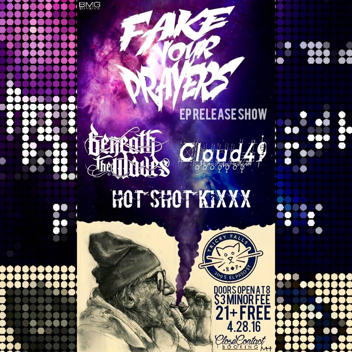 April 28th <a href="/FYPband/">FakeYourPrayers</a>  Ep release show !!! at tricky falls!! #closecontactbooking #elpaso #itsallgoodep #trickyfalls