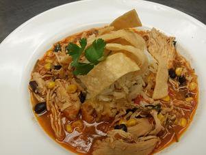 Lunch Special for Thursday, April 14th: Chicken Tortilla Soup, served with White Rice