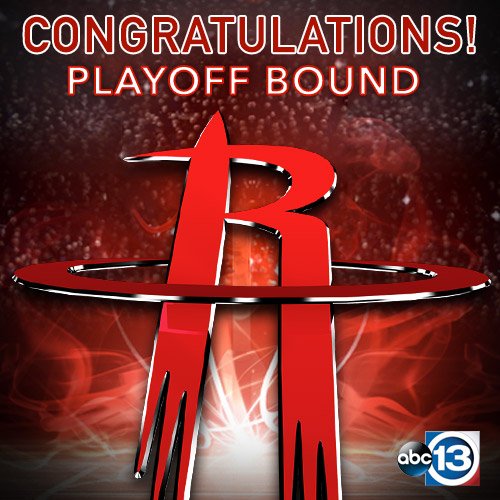 abc13houston's tweet photo. Congratulations to the @HoustonRockets! Here's a look at the playoff schedule #abc13 https://t.co/6904sa7Nfd https://t.co/VgF5ugUZov