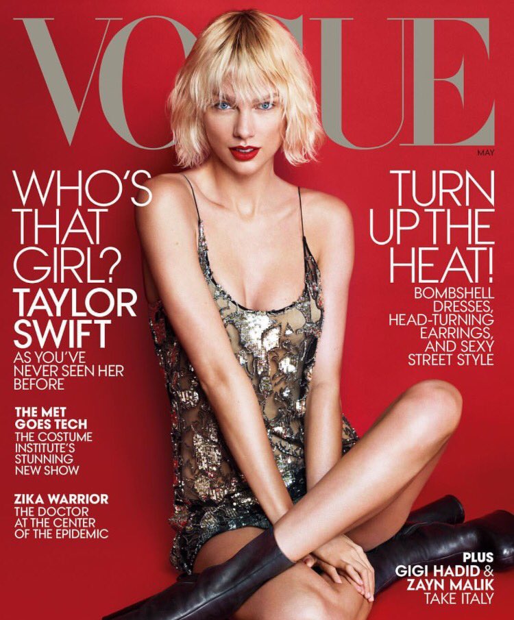 Taylor on the cover of Vogue Magazine over the years 2012 - 2016 Taylor on the cover of Vogue Magazine over the years 2012 - 2016