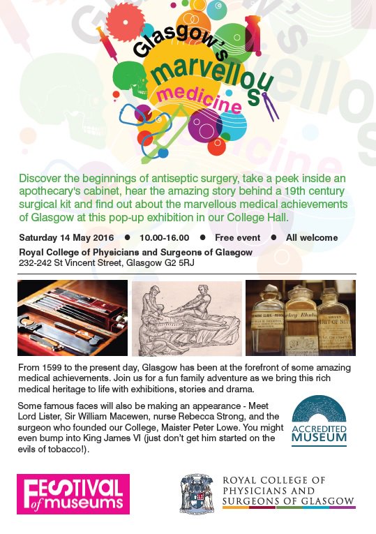 30 days to go until our #FoM2016 event! Come along &amp; discover Glasgow's Marvellous Medicine rcp.sg/FoM16