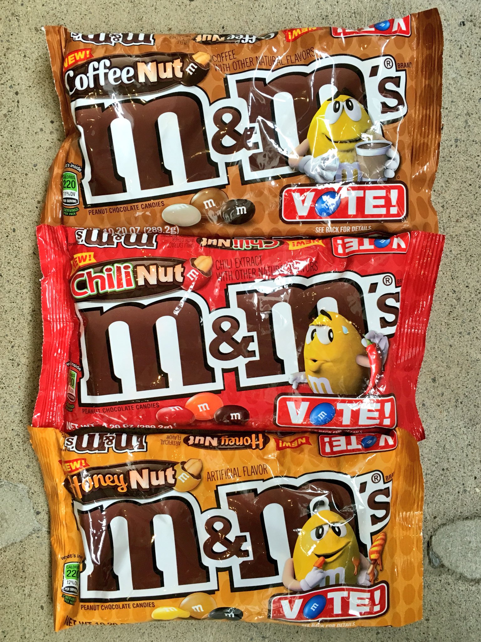 FATGUYFOODBLOG: M&M's have gone nuts! THREE NEW FLAVORS: Honey Nut, Coffee  Nut, and Chili Nut!