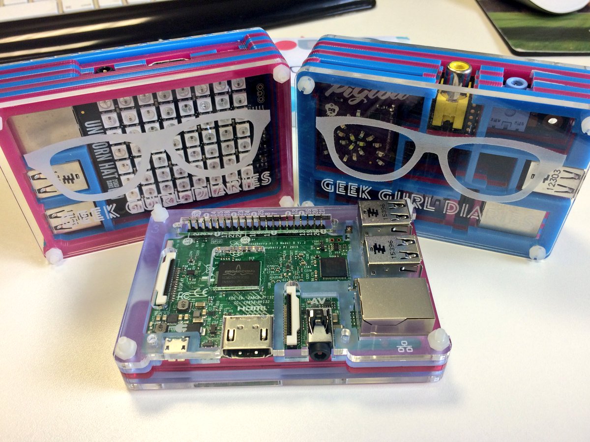 GeekGurlDiaries's tweet image. The #pibow GGD collection @pimoroni #RaspberryPi