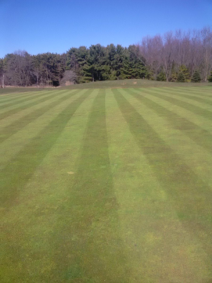 First cut of the year!! #greengrass #Jimistripes <a href="/MitchellGCC/">Mitchell Golf & Country Club</a>